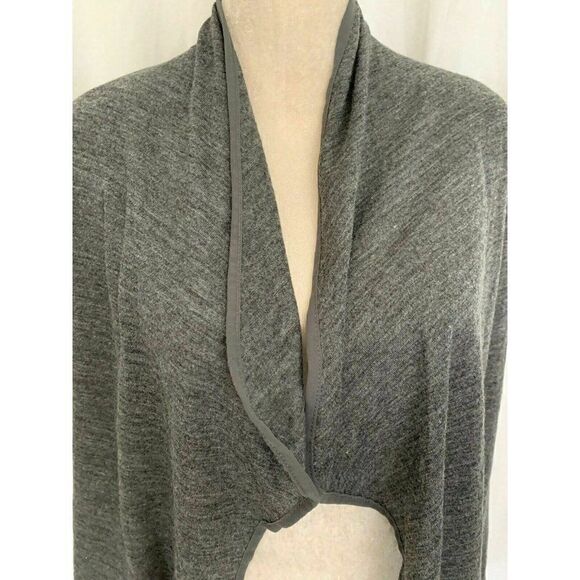Zara WB Womens Solid Gray Long Sleeve Wool Cardigan Sweater Top Large - Picture 2 of 6